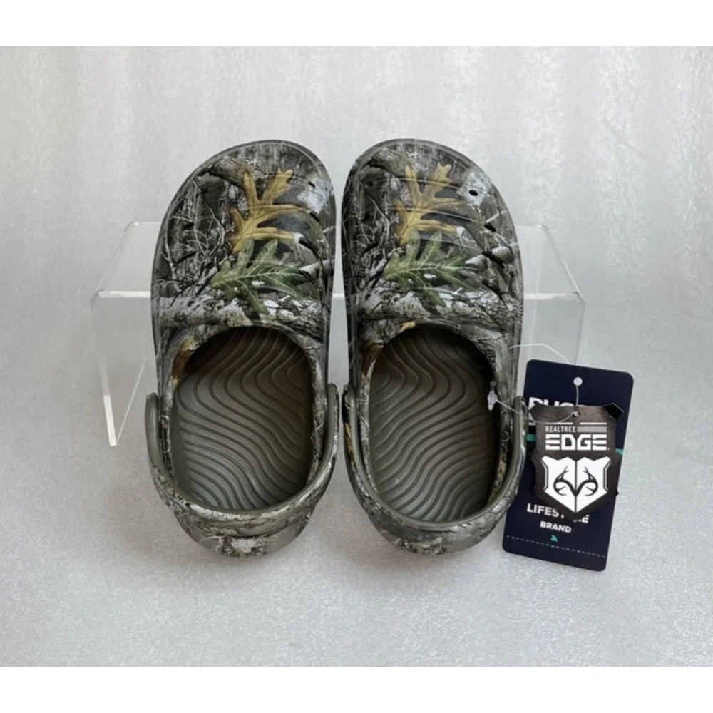 Rugged Shark Camo Real Tree Edge Eva Clogs Lightweight Slip on Boys Size 8 NEW